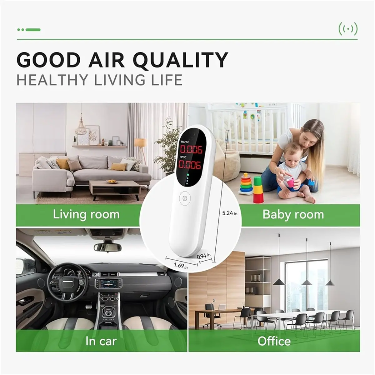 DT38 Air Quality Monitor - Indoor Formaldehyde Detector, TVOC Tester for Home & Office