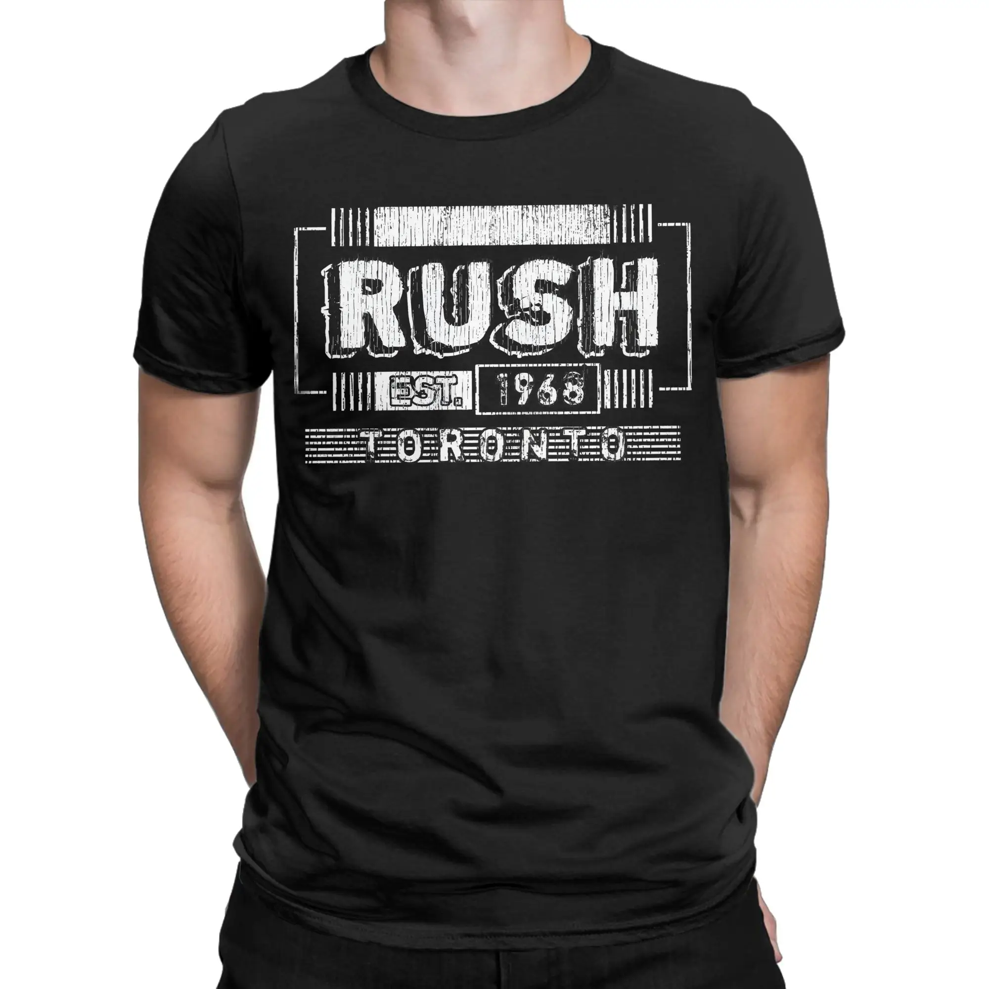 Rock Music Rush Band T Shirt Summer  100 Cotton T-Shirts For Men Casual Tshirt Short-Sleeved Vintage Tops
