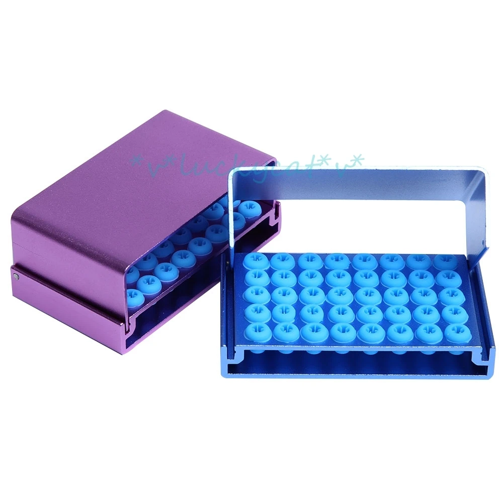 

new 1pcs 40Holes Dental Autoclavable Disinfection Box Dental Burs Holder Aluminium Alloy Disinfection Case Dental Burs Case