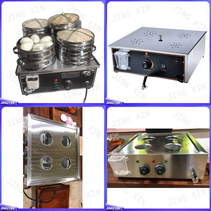 Custom for Commercial Electric 4 Hole Steamer Machine Stainless Steel Small Bun Dumpling Samosa Bao Maker Kitchen Equipment