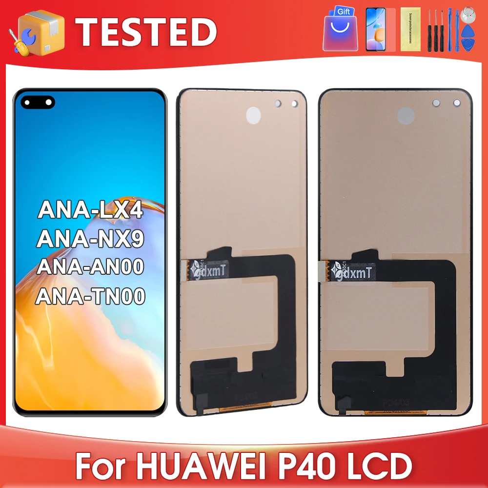 6.1\'\'For HUAWEI P40 Tested ANA-AN00 ANA-TN00 ANA-NX9 ANA-LX4 LCD Display Touch Screen Digitizer Assembly Replacement