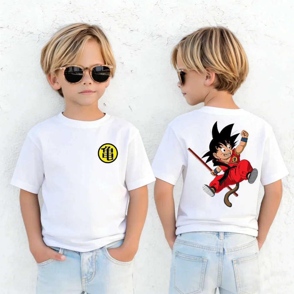 

Anime Dragon Ball Cosplay T-Shirt Cotton Short Sleeve Tops Casual Loose Retro T-Shirt Men Women Kids Family Matching Outfits