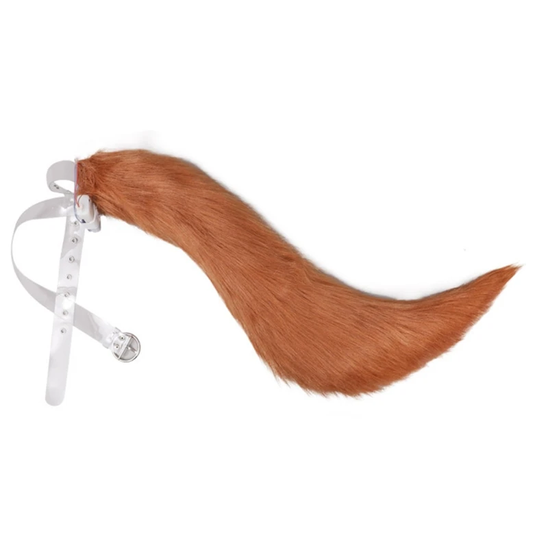 

Anime Tail Prop Plush Wolf Fur Tails with Transparent Belt N58F