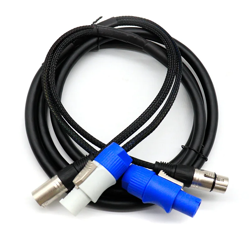 مرنة 3x1.5mm2 Powercon XLR كومبو كابل 1 متر 2 متر 3 متر 5 متر Powercon DMX كومبي كابل لإضاءة المسرح تتحرك الرأس