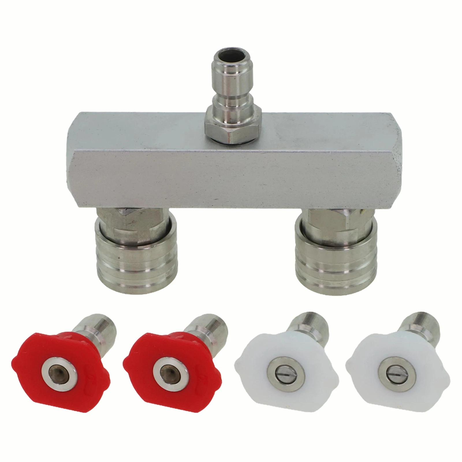 Dual High Pressure Washer Nozzle with 14 Inch Quick Connect for Superior Cleaning Power and Multiple Spray Options