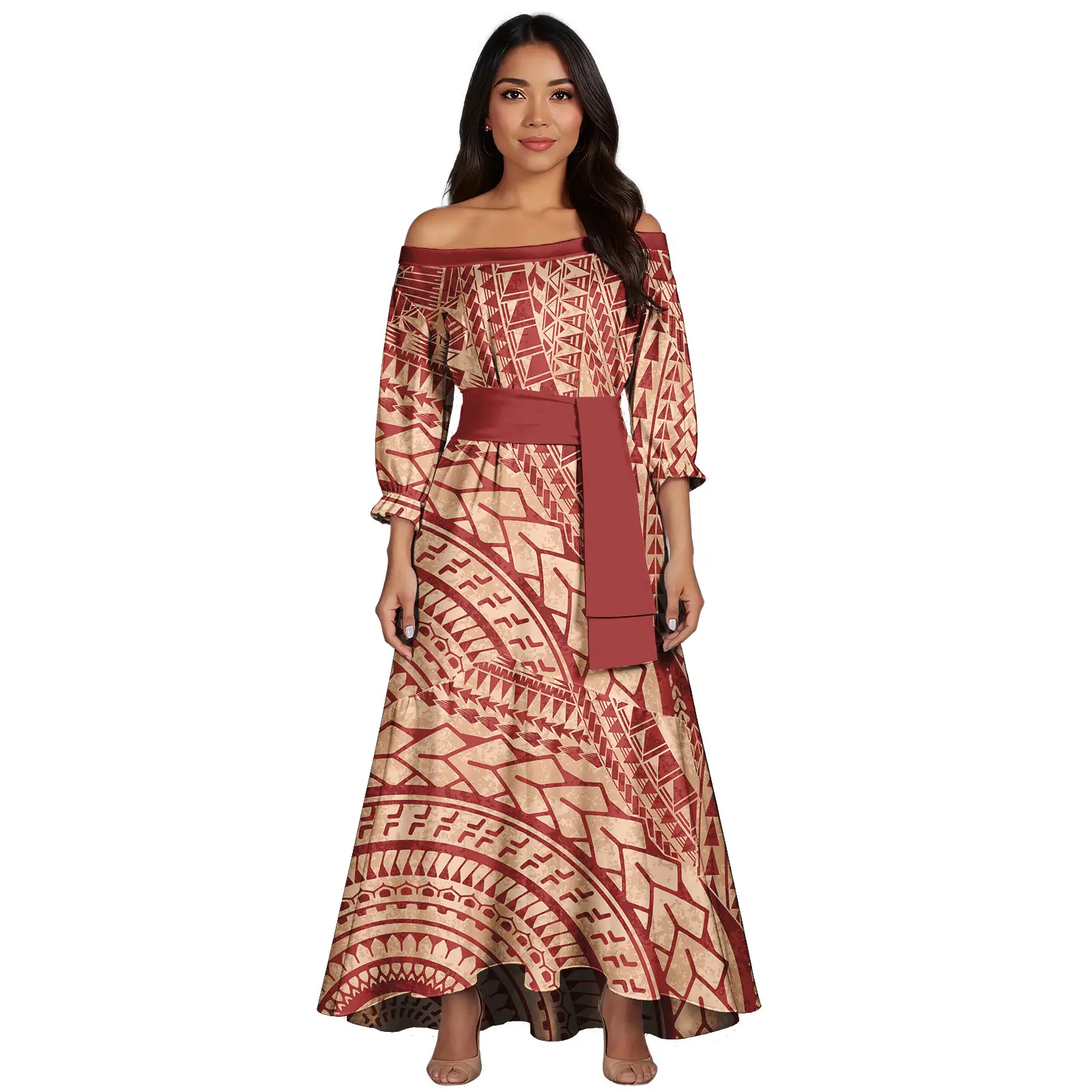 Abiti da festa eleganti per donna Pacific Island Art Abito a coda di pesce dal design hawaiano Abito lungo a sirena Abbigliamento polinesiano