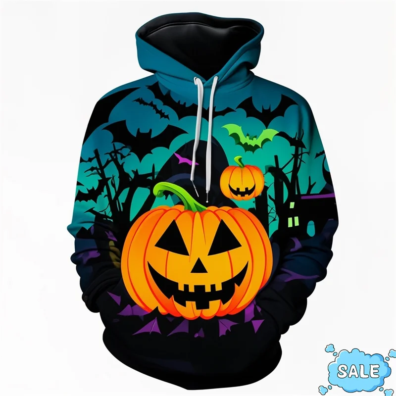 

Harajuku 3D Halloween Day Printing Hoodies Men All Saints' Day Pumpkins Graphic Hooded Hoody Fashion Funny Pullovers Hoodie Tops