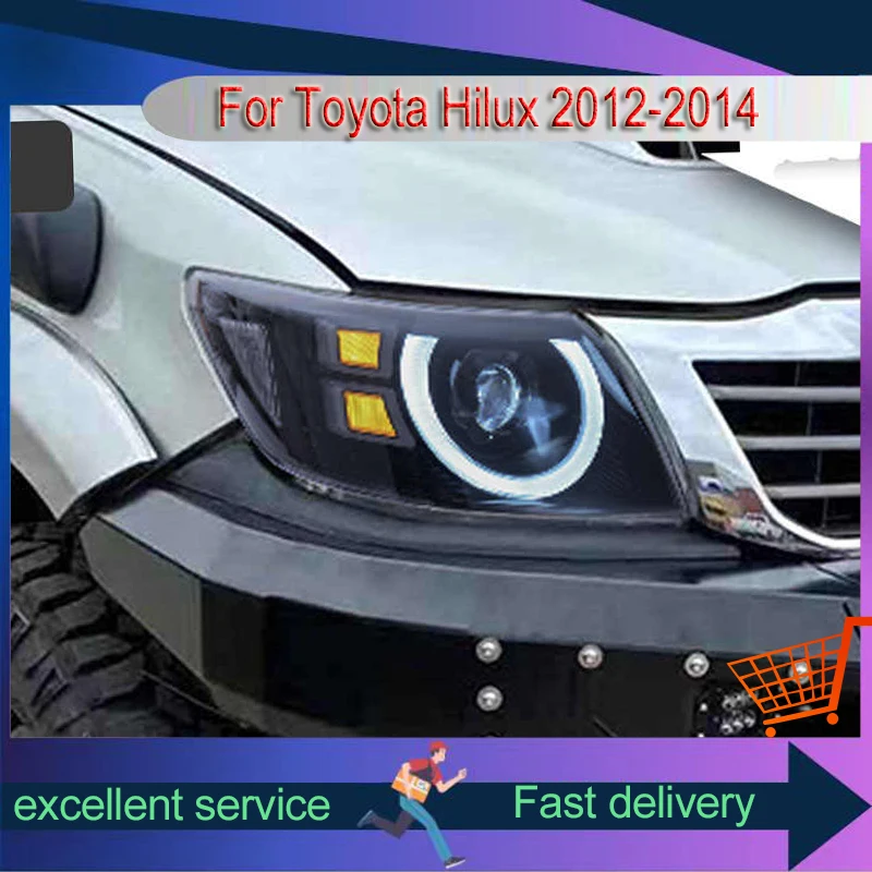 

Car Accessories For Toyota Hilux 2012-2014 Front Light DRL Head Lamp LED Projector Lens Upgrade Headlights Vehicles Automatic
