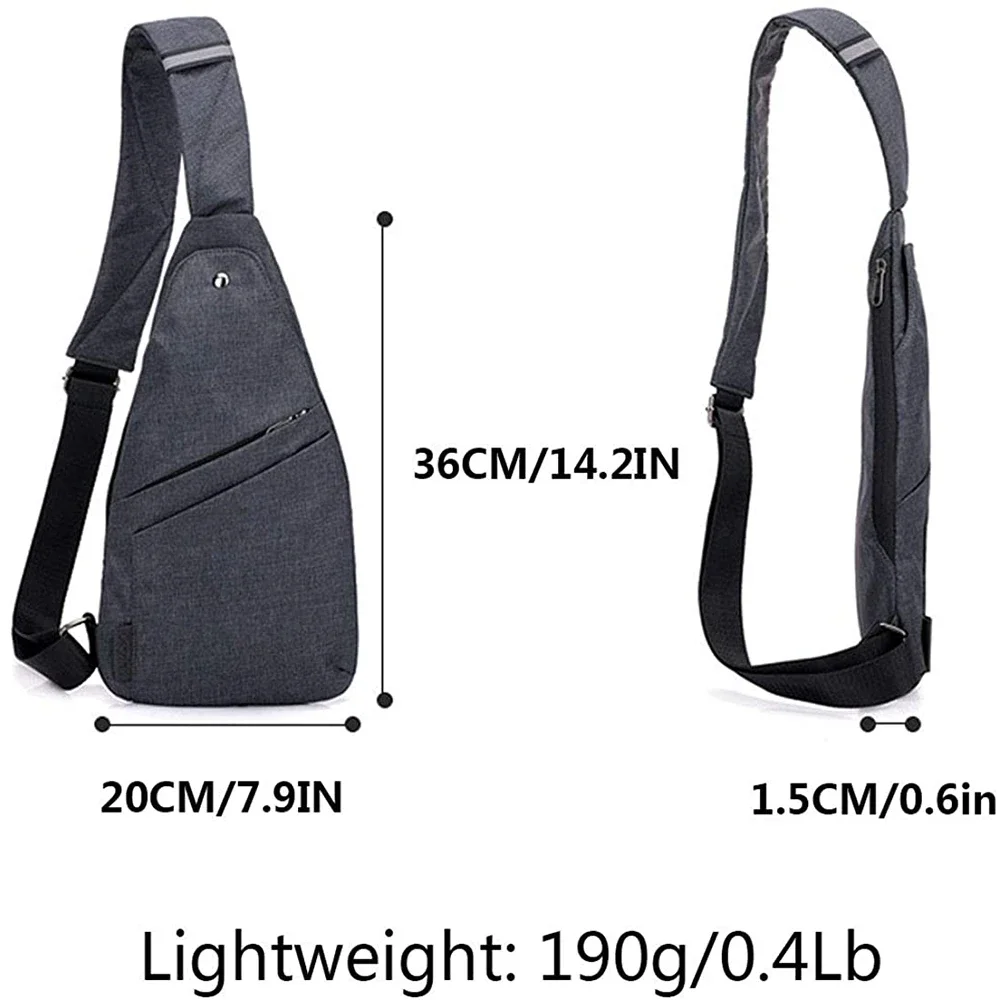 Men's Anti-theft Chest Bag Personal Pocket Bag Close-fitting Messenger Bag Shoulder Bag Splash-proof Capacity Travel Gun Bag