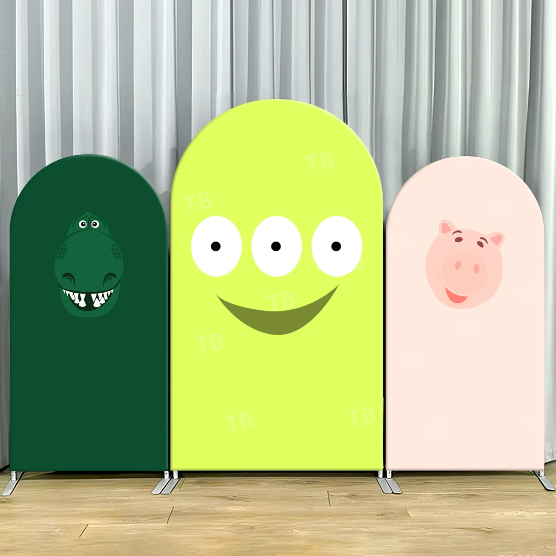 

TB Toy Story Arch Backdrop Cover Alien Three Eyes for Baby Shower Kids Birthday Party Decor Photograph Background Wall Supplies