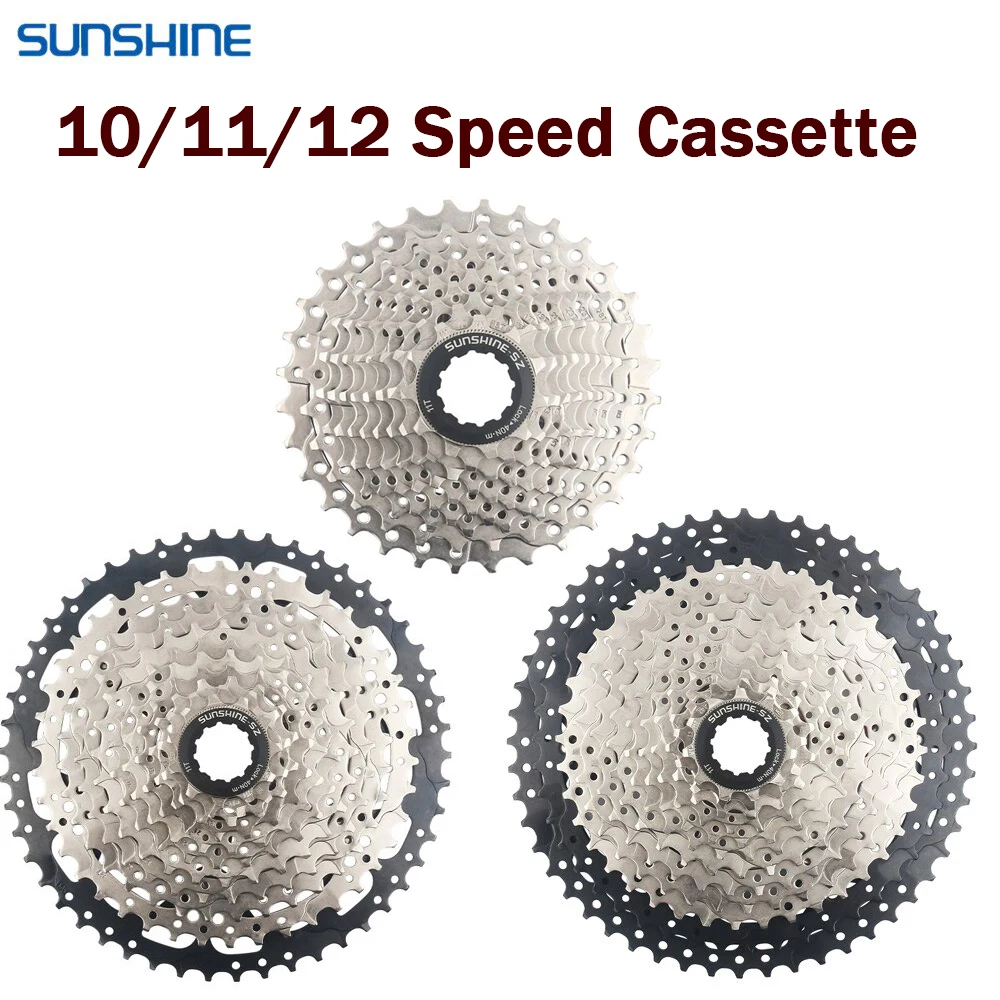 Sunshine MTB Cassette 10 11 12 Speed Road Bike Ratchet 32T 50T 52T 11S Bicycle Freewheel 12V K7 Mountain Bike Parts