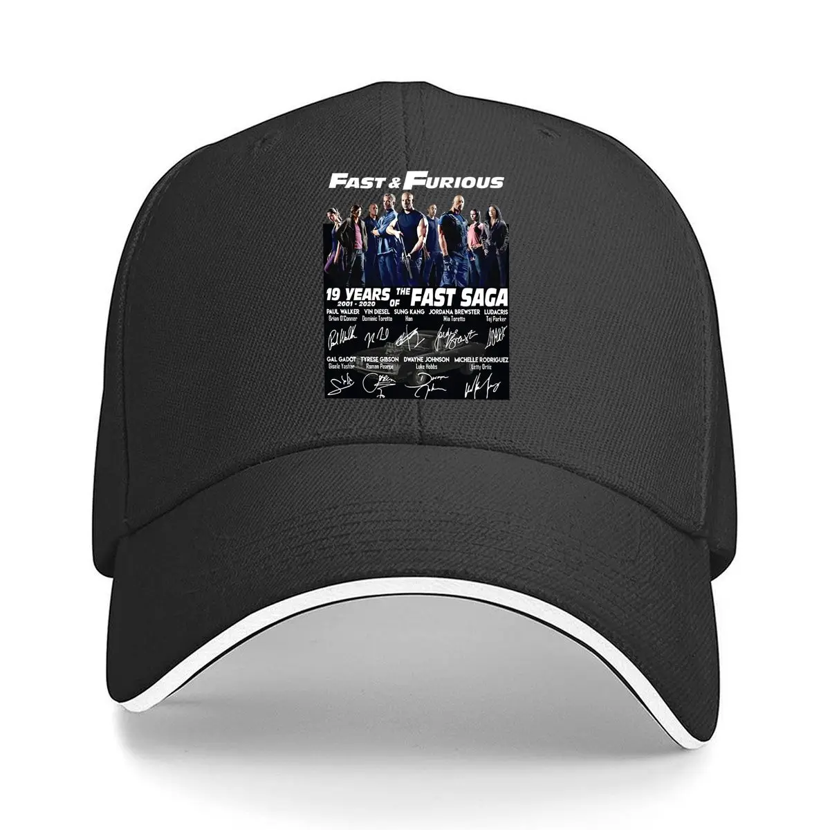

Fast Saga 19 Years Movie Anniversary Action Legacy Art Sandwich Baseball Cap