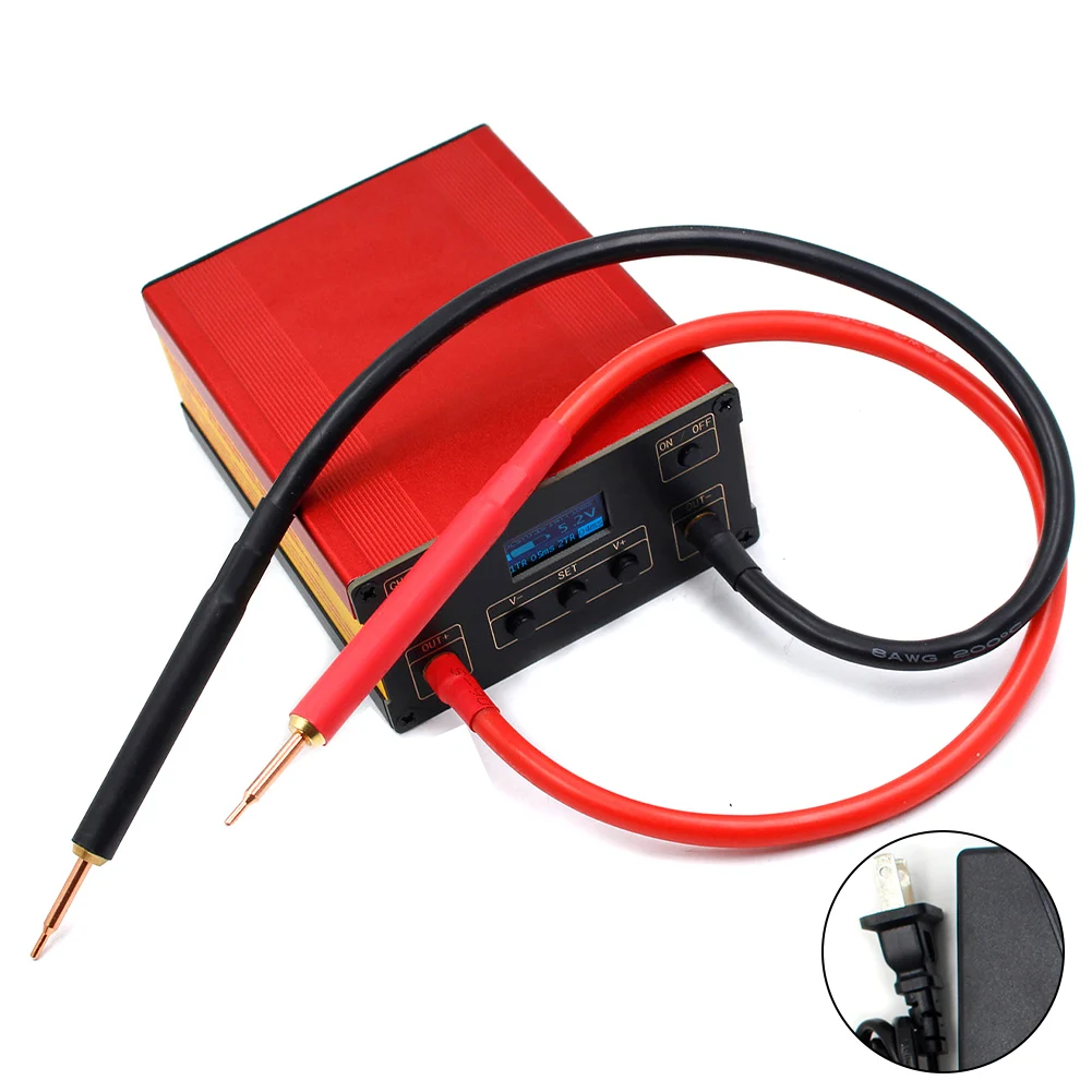 Double Pulse Mini Spot Welding Unit Farad Capacitor Spot Welding Device Handheld Portable Spot Welding Machine for 18650 Battery