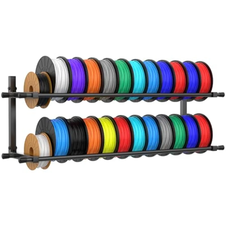 

3D Printer Filament Storage Rack Wall Mount Foldable Heavy Duty Metal Shelving with Adjustable Hole Spacing for TPU/ABS/Nylon F