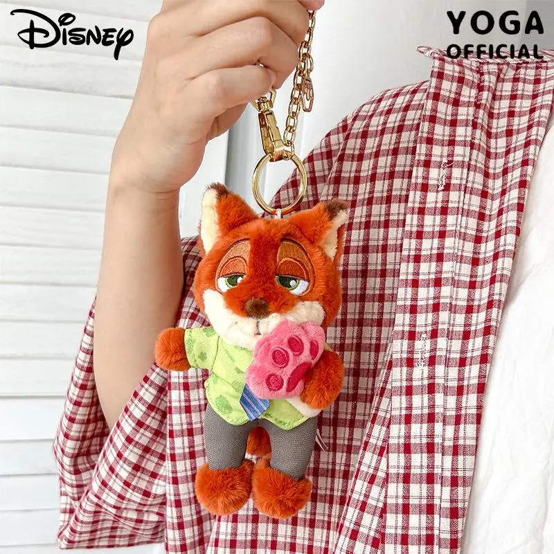 13cm kawaii anime zootopia nick judy chaveiro de pelúcia pingente bonito dos desenhos animados novo clawhauser boneca de pelúcia brinquedo saco pingente presente da criança