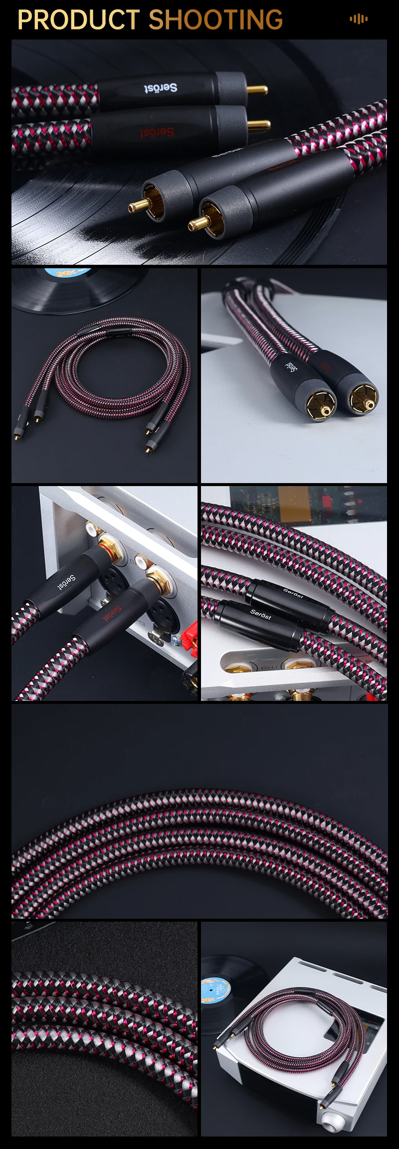 Serost Moon HIFI Einzelkristall-Kupfer 2RCA Stecker-zu-Stecker Audiokabel 99,9999% OCC für CD DSP DAC Auto-Audio-Lautsprecher-Verstärker – Detail 9