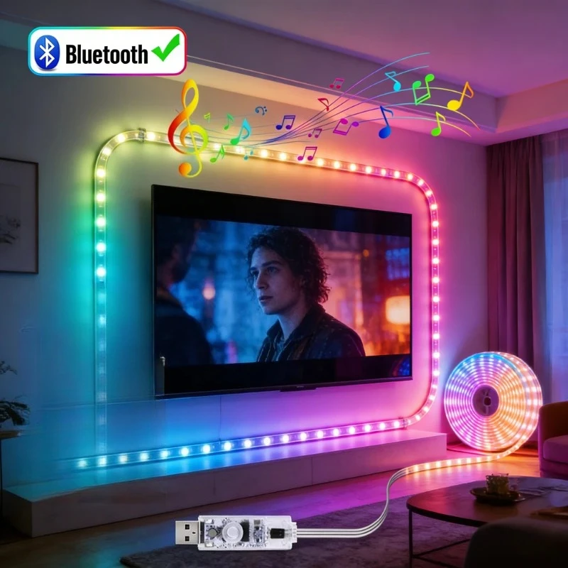 Smart Fairy RGB String Light USB 5M/10M/20M Waterproof String Light with App Control, Sync to Voice & Music Christmas Tree Decor