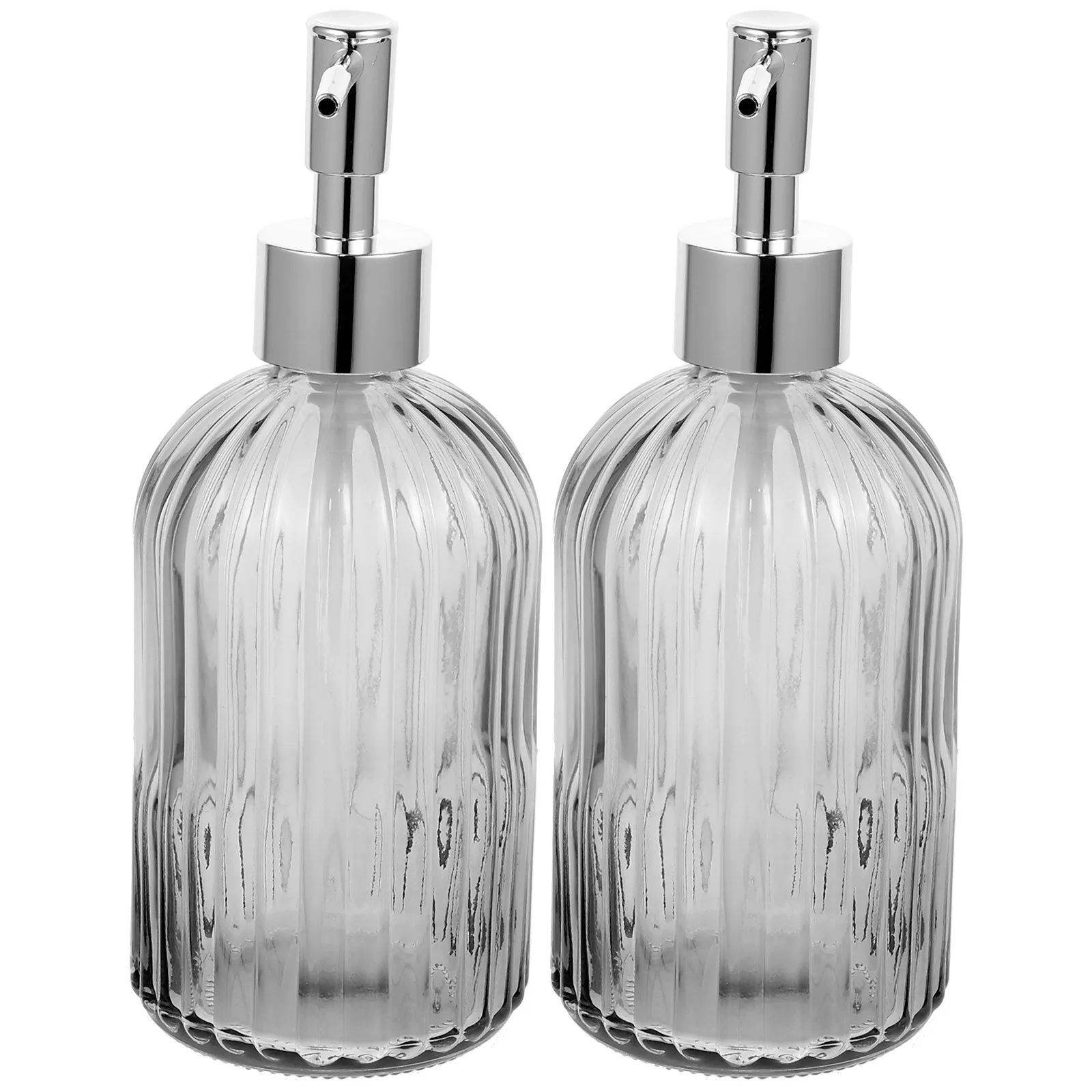 

2Pcs Liquid Dispenser Bottle with Pump Premium Glass Storage Bottle for Cosmetics Shampoo Lotion Portable Reusable Travel Holder