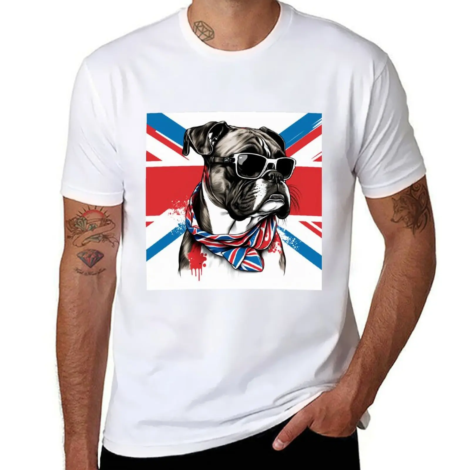 

Boxer Dog in Patriotic Pup T-Shirt cotton t shirt pack t shirts for man cotton soft T-Shirt