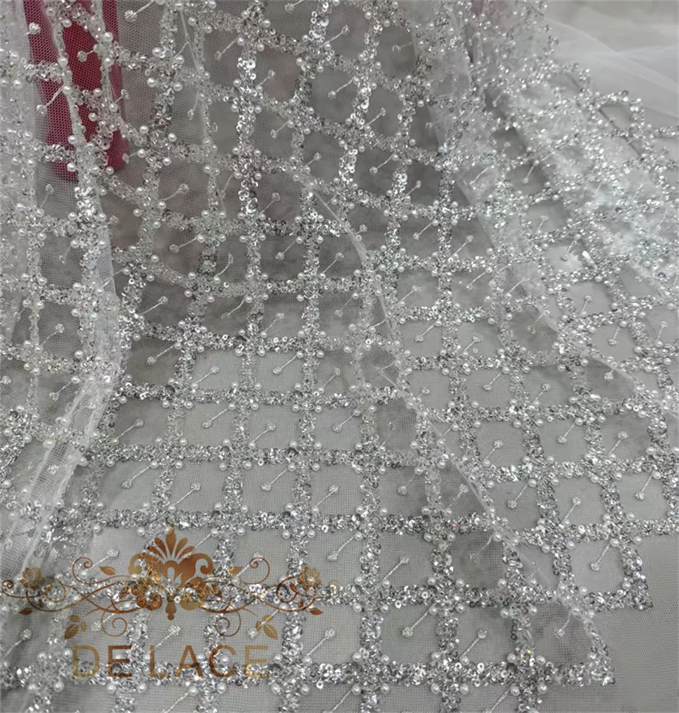 YCM نمط جديد الدانتيل والتطريز كريستال الترتر اللؤلؤ الحساسة المطرزة مطرز شعرية الدانتيل فستان الزفاف