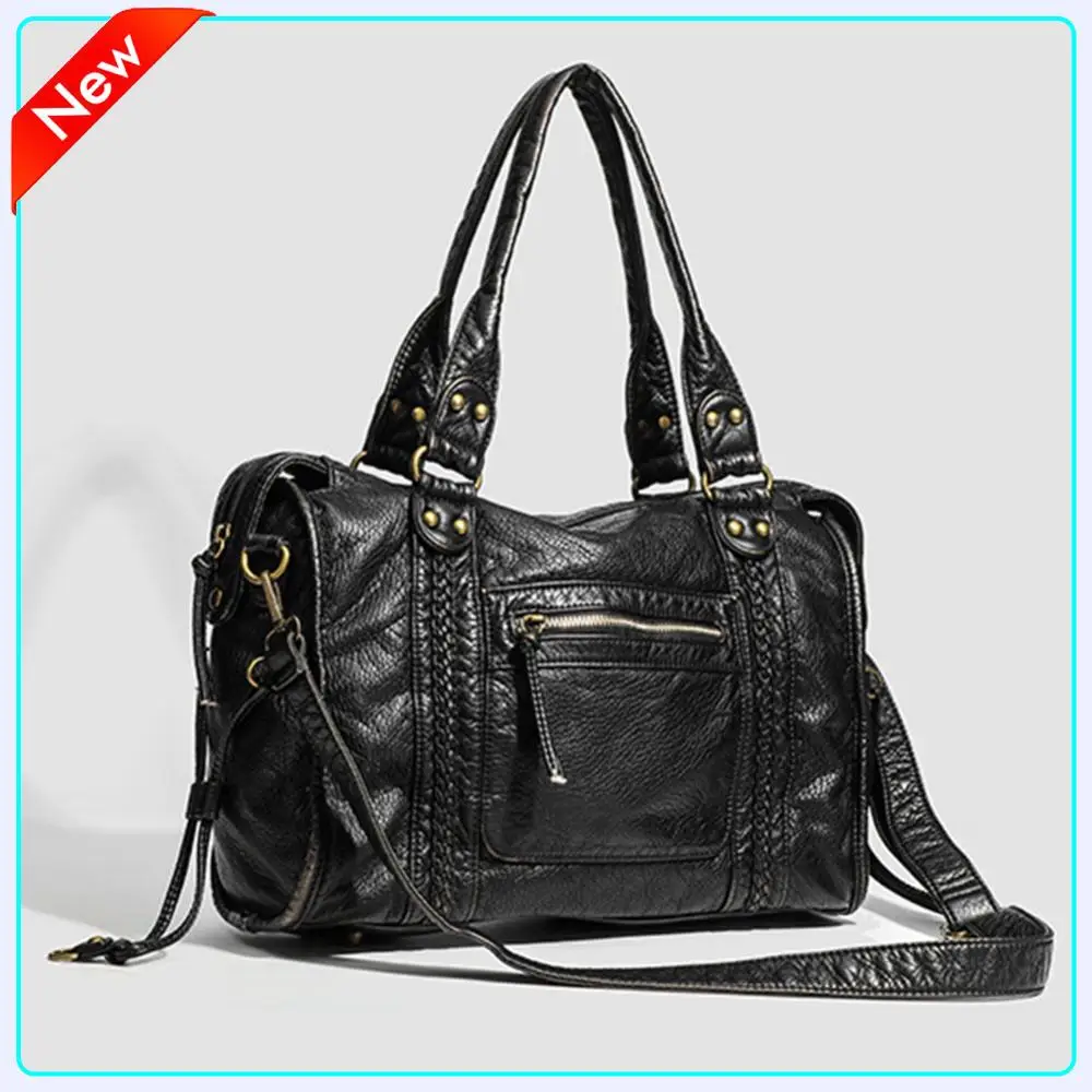 

Хит продаж, французская мотоциклетная сумка в стиле ретро, сумка через плечо на одно плечо, сумка-тоут, женская сумка большой вместимости, стираная сумка