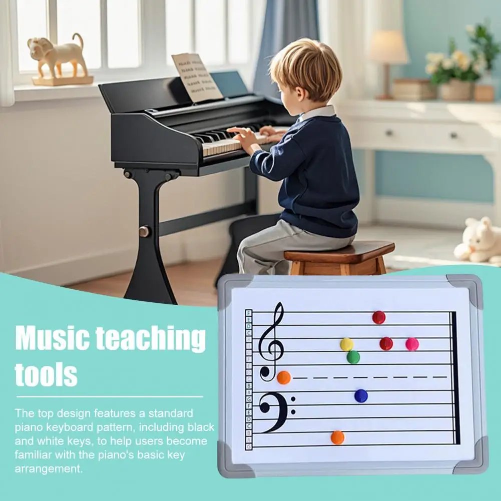 Double-Sided Magnetic Music Staff Whiteboard High Low Notes Teaching Aid Mini Dry Erase Board Music Theory Classroom Supplies