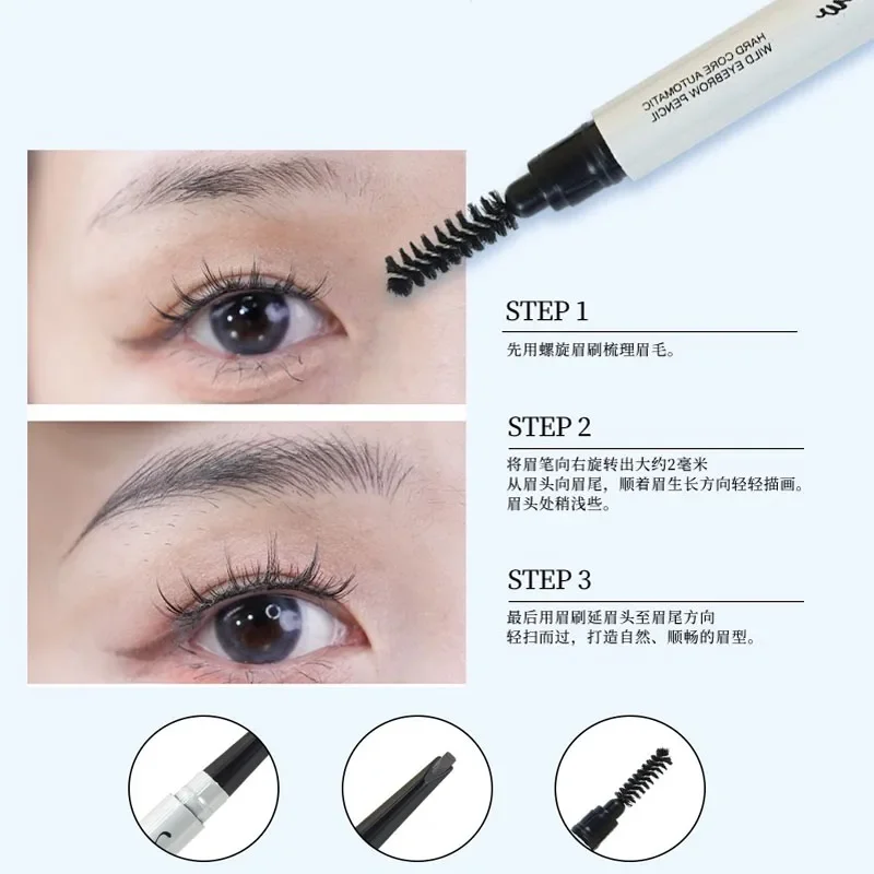 جديد الفن تظهر قلم الحواجب المهنية ماكياج العين الفنان مقاوم للماء قلم الحواجب البرية خط تصميم الجذر وفرع #6