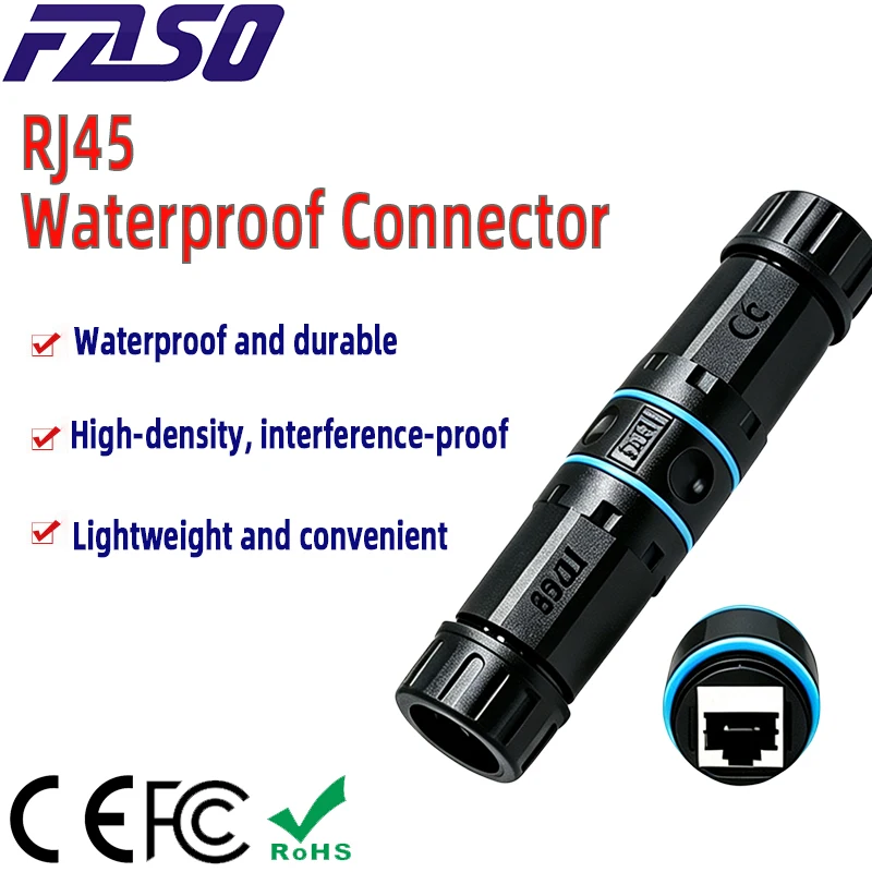 Shield RJ45 Connector Female To Female Outdoor IP68 Waterproof Port Network LAN Splitter Transfer Head Adapter Coupler CAT5 CAT6