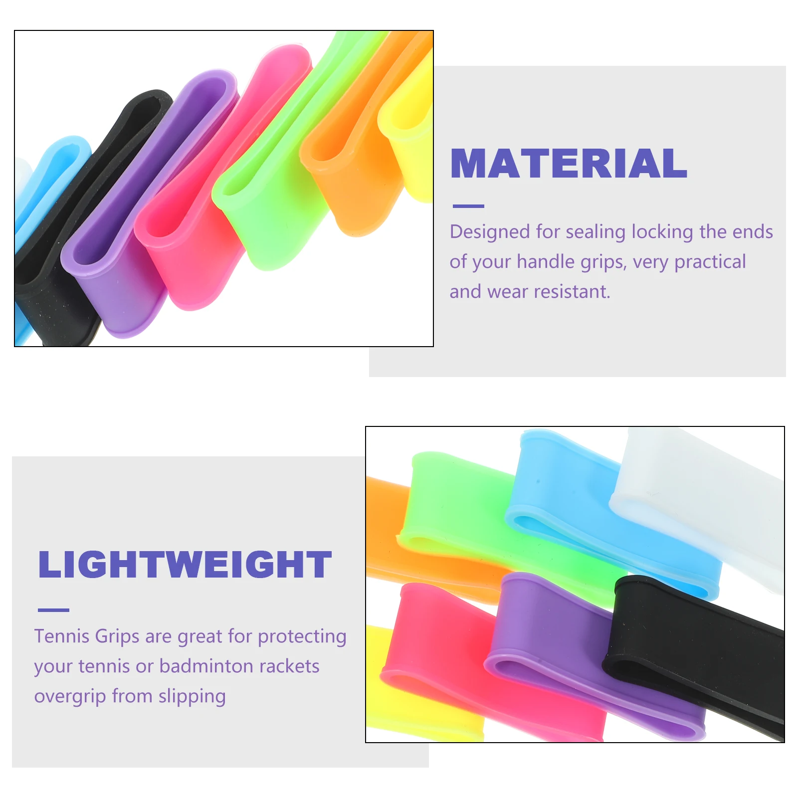 

16 шт. силиконовые кольца для ручек, Нескользящие накладные ручки для бадминтона и тенниса, многоразовые компактные ленты для ручек для ракеток, удочка, велосипед