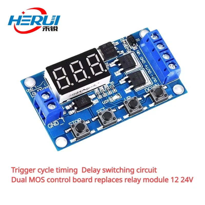 

Trigger cycle timing Delay switching circuit Dual MOS control board replaces relay module 12 24V