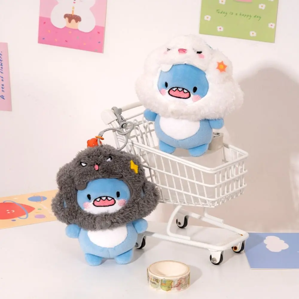 

Stuffed Animal Fat Shark Pendant Key Ring Decor Hanging Ornament Shark Plush Keychain Soft Doll Kawaii Cartoon Shark Pendant
