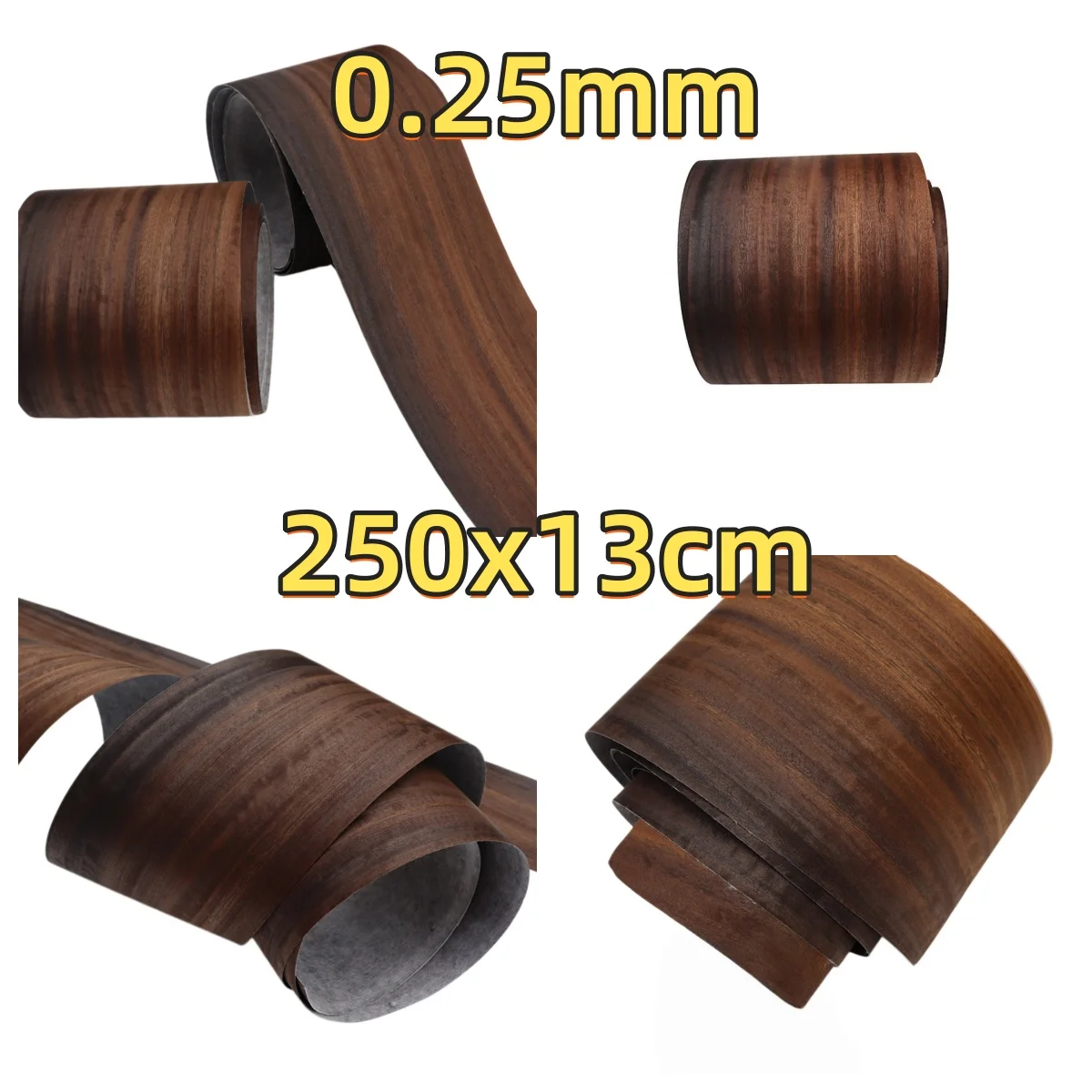 Smoked Eucalyptus Veneer, 0.25mm, 250x13cm, For Hotel Lobby & Wood Door.(Backing Non-woven Fabric)