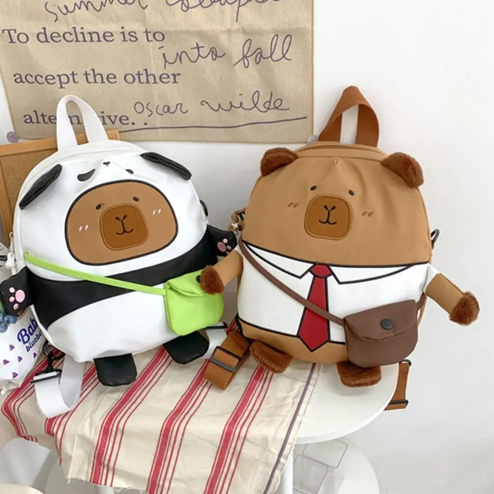 

Nylon Capybara Backpack Travel Backpack Large Capacity Laptop Backpack Children Bag Knapsack Bag Children's Backpack