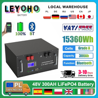 LiFePO4 48V 300Ah 200Ah 100Ah 6000+ Cycles Bluetooth 51.2V 120Ah 150Ah Home Solar Inverter Lithium Battery EU STOCK