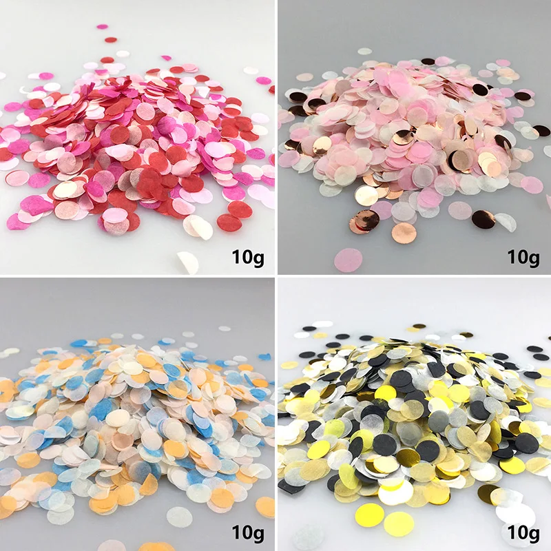 10g/Bag Melange Paper Confetti  Wedding Birthday Party Decoration DIY Round Transparent Filled Balloon Confetti Supplies