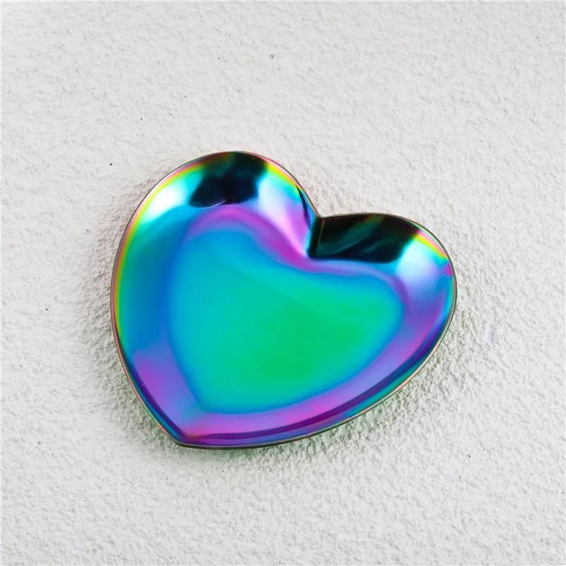 1PC Stainless Steel Manicure Palette Nail Art Painting Gel Palette DIY Heart-shaped Nail Display Board Mixing Color Pallet