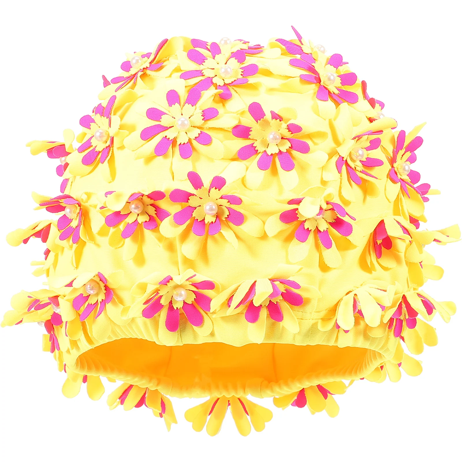 

Waterproof Flower Cap Women Handmade Wear-Resistant Swimming Hats Petal Stretchy Bath Hat Reusable Protection Accessories