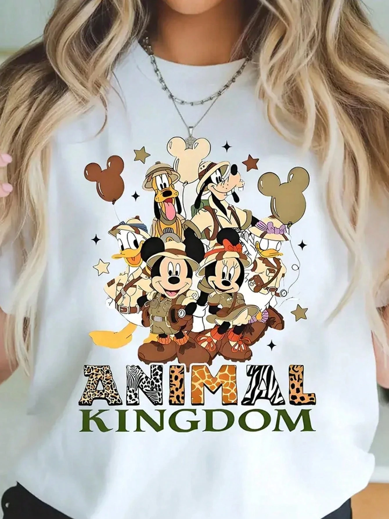 

Disney Women's T-Shirt Summer Loose Casual Breathable Cute Cartoon Fashion Cool White T-Shirt Oversized Tshirt