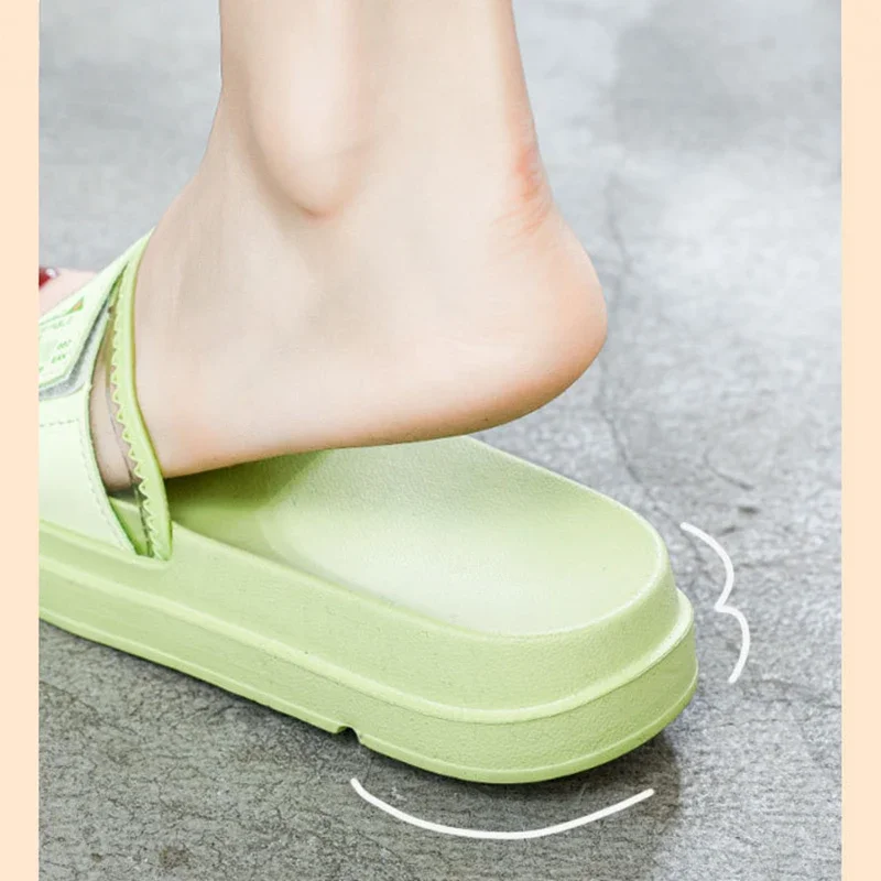 Women Thick Platform Slippers Summer Beach EVA Soft Sole Slide Sandals Leisure Ladies Idoor Bathroom Anti-slip Jelly Shoes