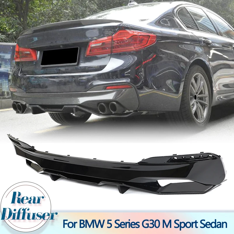 

Автомобильный диффузор для заднего бампера, губа для BMW 5 серии G30 M Sport 540i седан 2017-2019, задний диффузор, спойлер для губ, отделка, FRP, блеск, черный