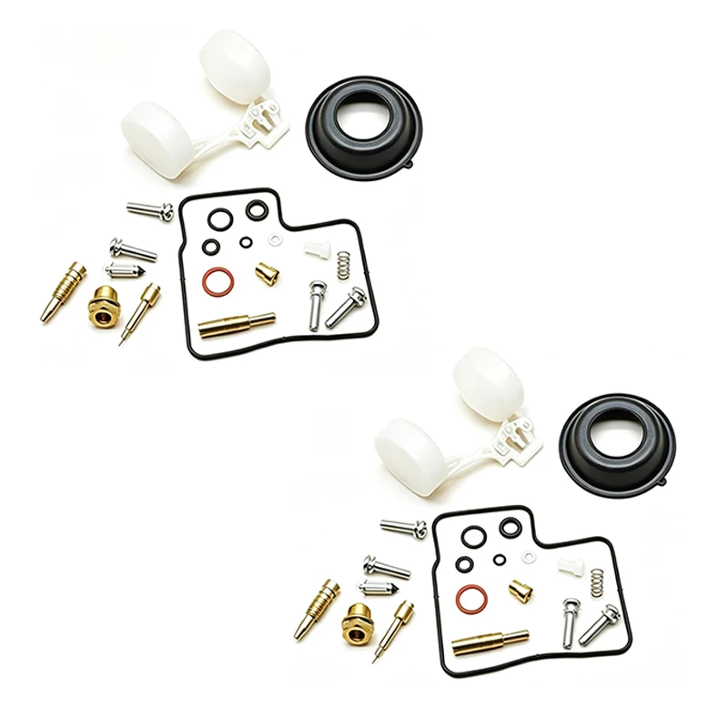 2 Sets For Honda NT650V Deauville 1998‑2001 Carburetor Rebuild Repair Kit With Float & Vacuum Diaphragm Jets Gaskets Parts