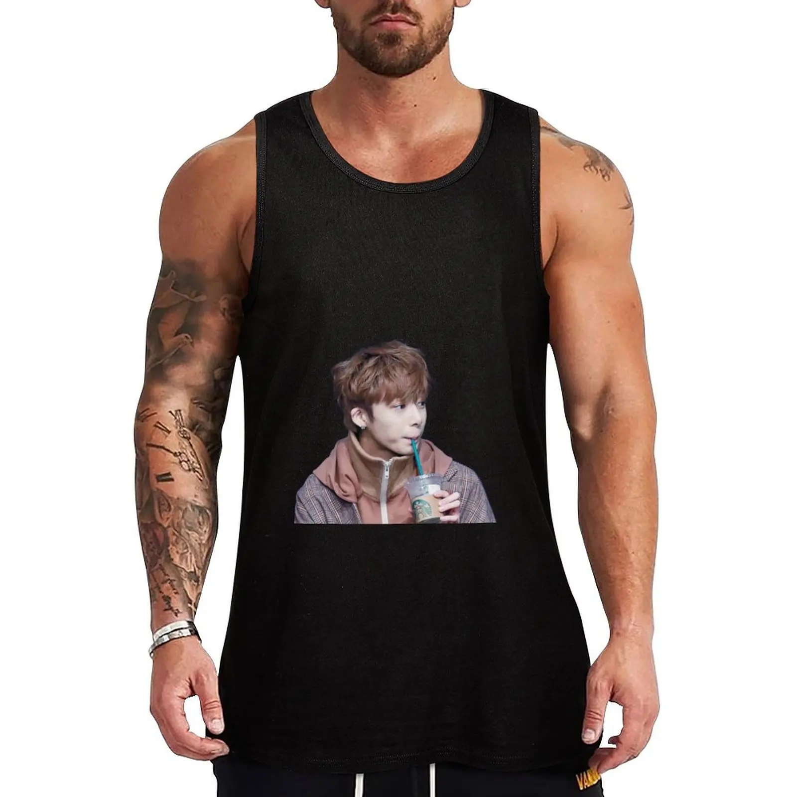 

Hyungwon Monsta X Tank Top clothes for men summer quick-drying t-shirt gym shirts T-shirt Men's gym