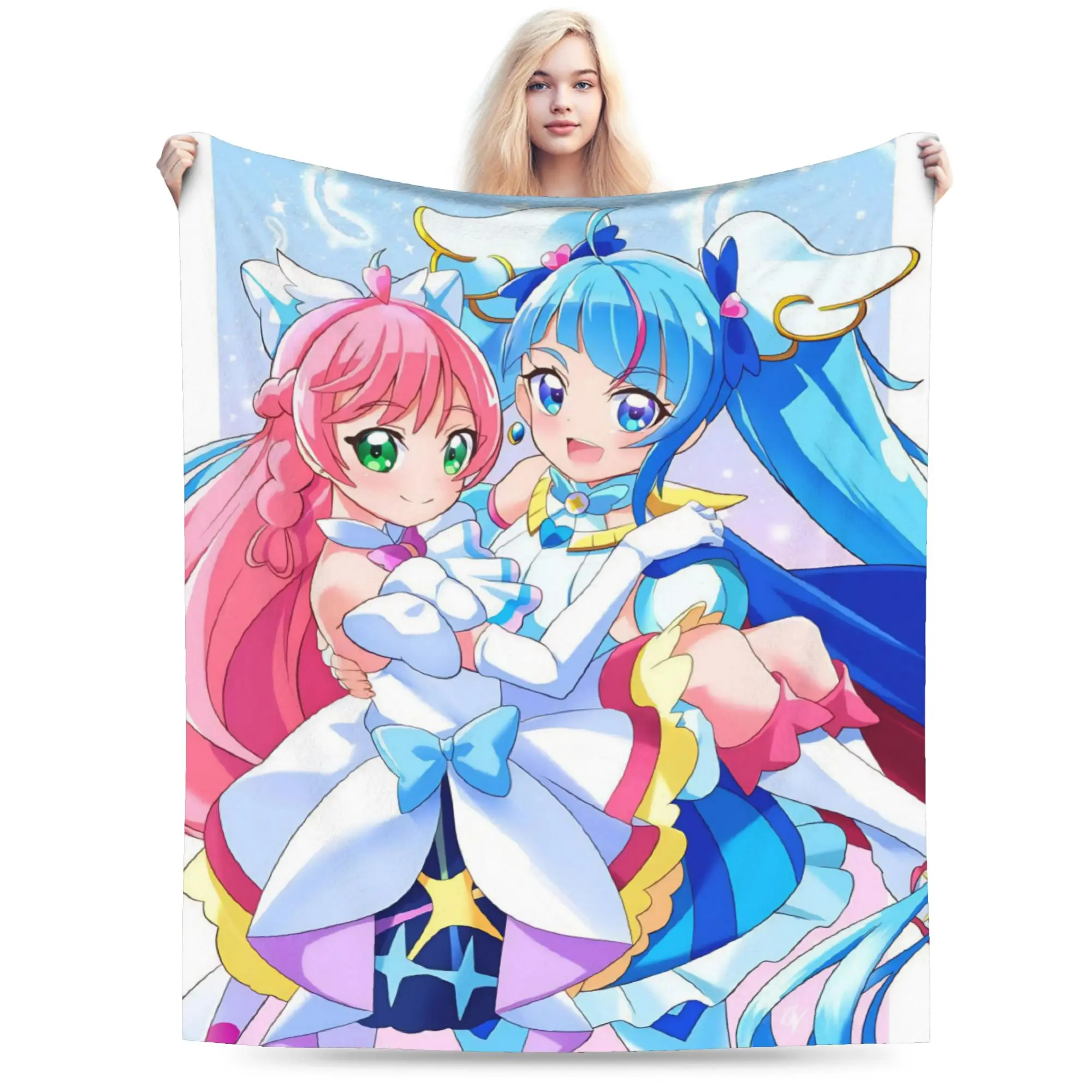 Soaring Sky Pretty Cure Merch Blanket Cozy Soft  Throw Blankets for Sofa 50x60 Inches Multiple Sizes Bedding Throws