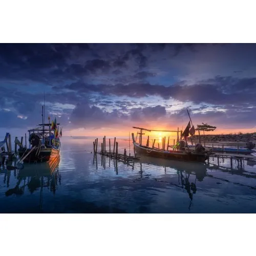 Ritoys Fishing Boats Landscape 1000 Piece Jigsaw Puzzle Jigsaw