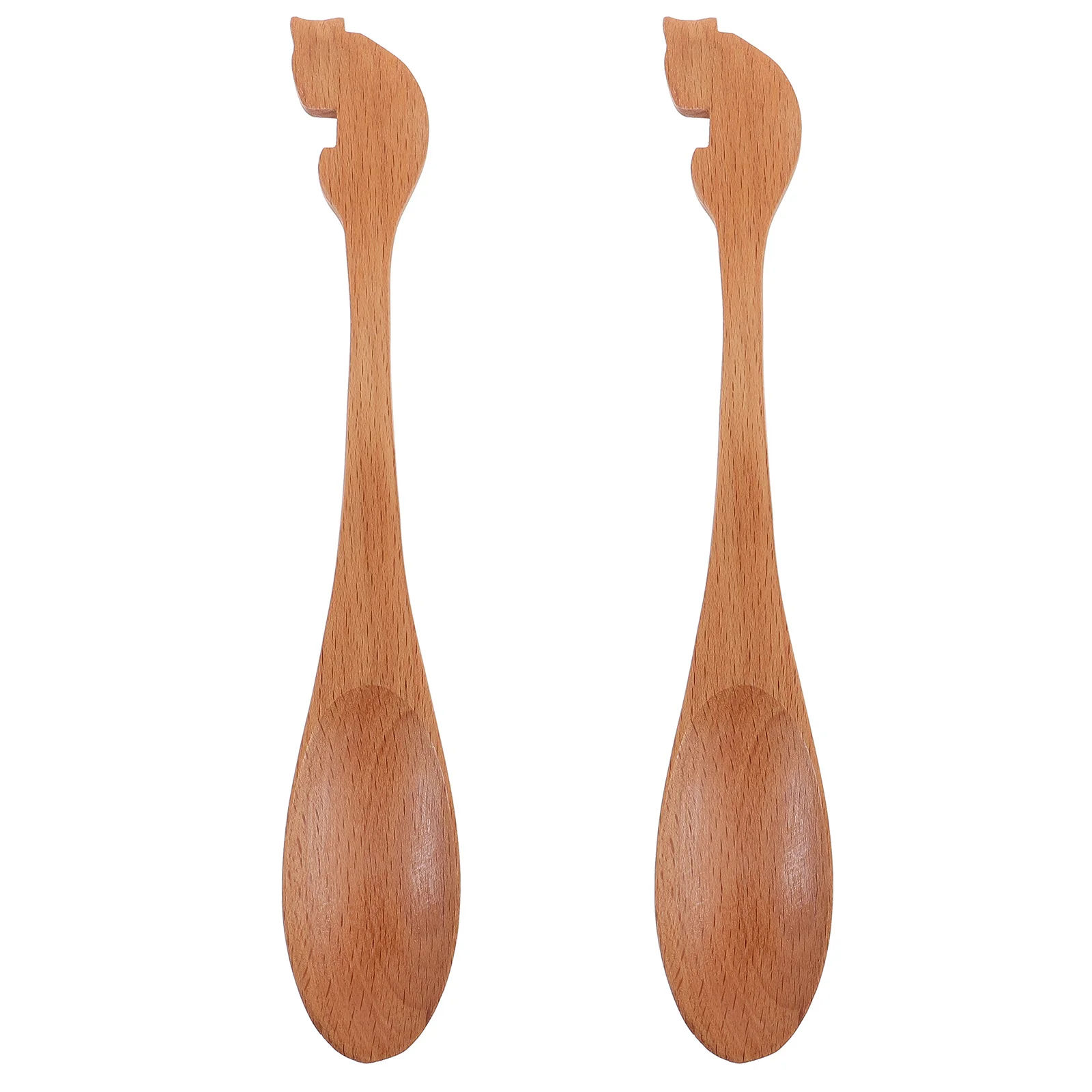 

2 pcs Coffee Wood Spoon Long Handle Thickened Mixing Spoon For Honey Tea Latte Kitchen Utensil Household Tableware Gift