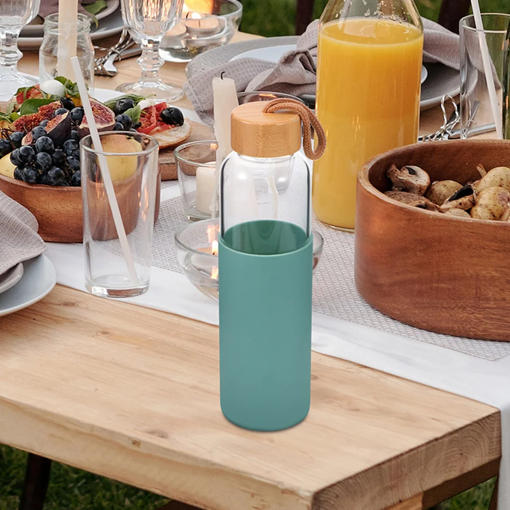 

Glass Coffee Tumbler Reusable Cups Bottle Mug Tea Protective Sleeve Bamboo Lid Easy Clean Multifunction Drinking Glass