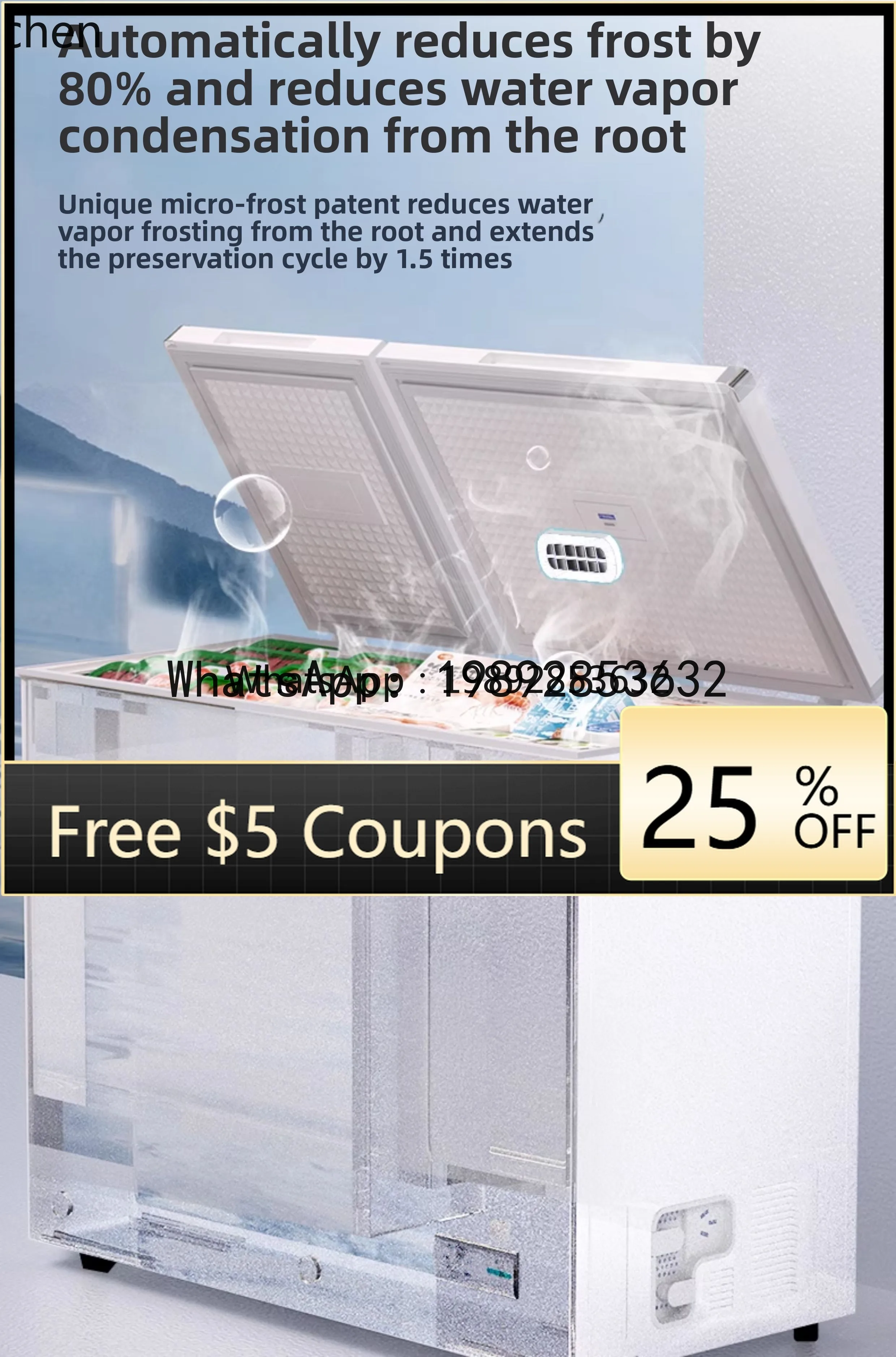 AB Freezer Refrigerator Dual-use Frost-free Horizontal Dual-temperature Fresh-keeping Refrigerator