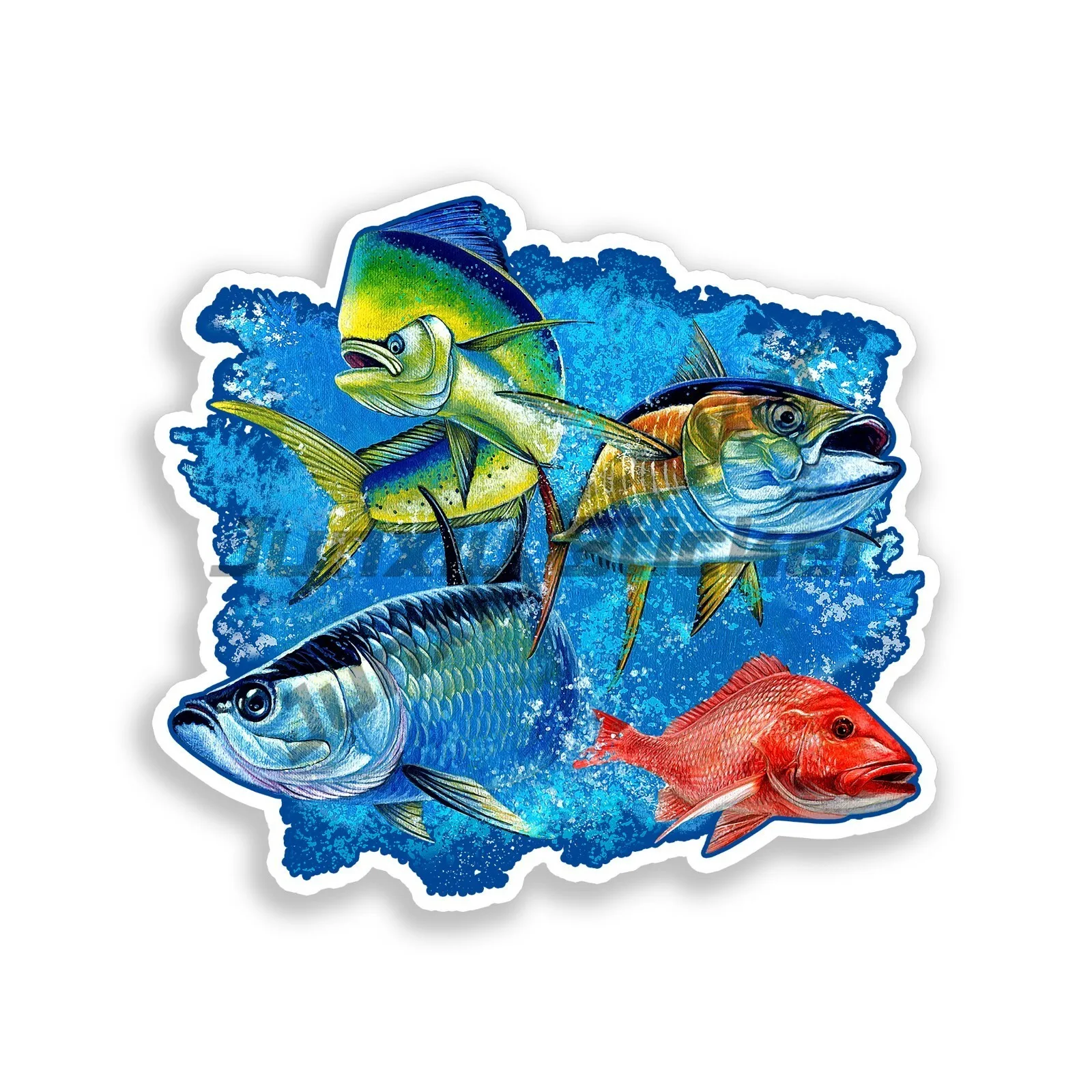 

Grand Slam Saltwater Fishing Sticker Laptop Car Window Crash Fish Stickers