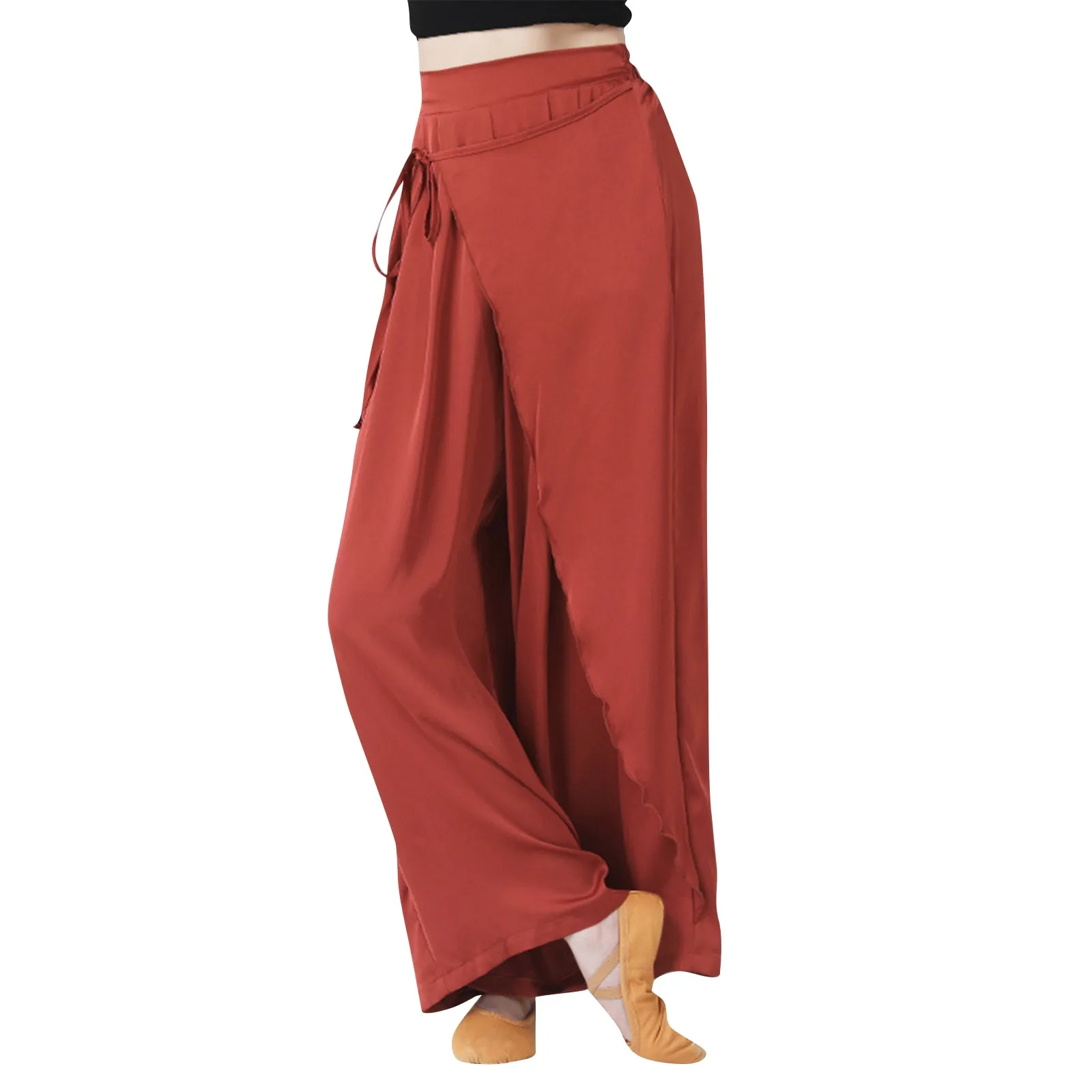 

Women'S Yoga Pants Casual Loose Flowy Straight Wide Leg Pants Solid Color All-Match Summer Thin Athletic Nine-Point Pants