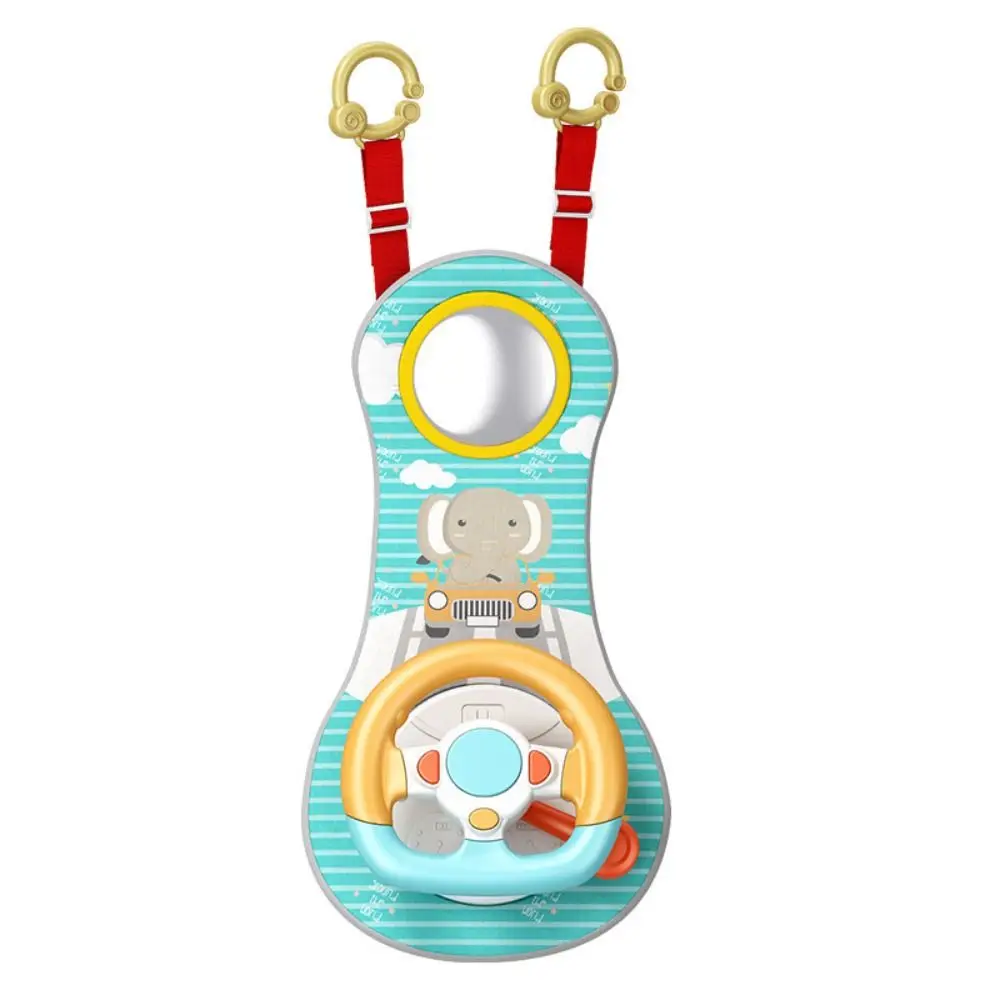 Steering Wheel Simulation Steering Wheel Car Seat Toy with Mirror 360 Degree Simulation Musical Steering Wheel Toy Plastics
